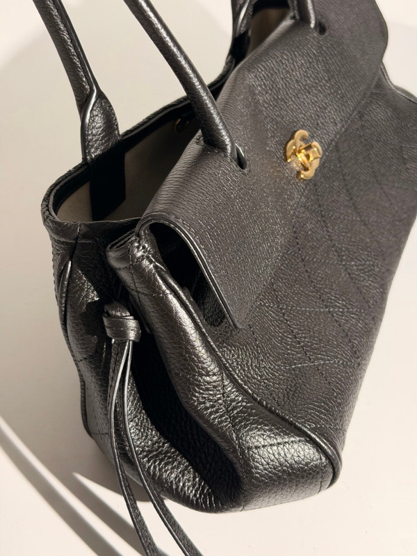 Chanel Small Shopping Bag Grained Calfskin & Gold-Tone Metal Black