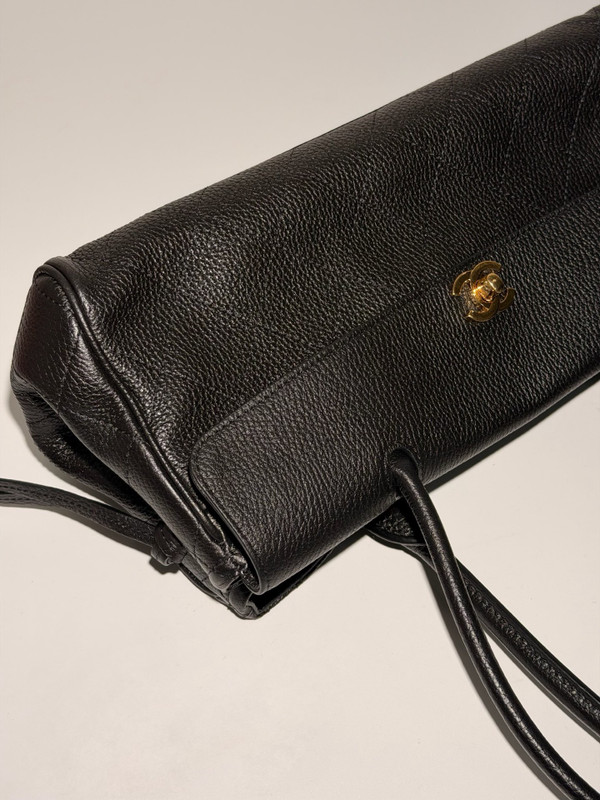 Chanel Small Shopping Bag Grained Calfskin & Gold-Tone Metal Black
