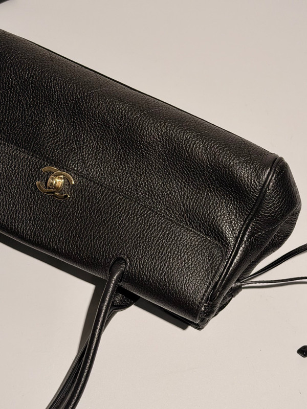 Chanel Small Shopping Bag Grained Calfskin & Gold-Tone Metal Black