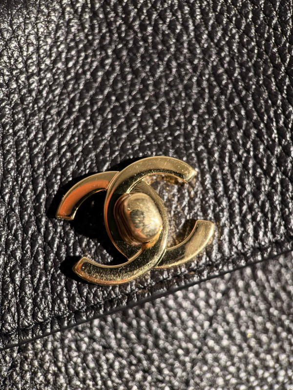 Chanel Small Shopping Bag Grained Calfskin & Gold-Tone Metal Black