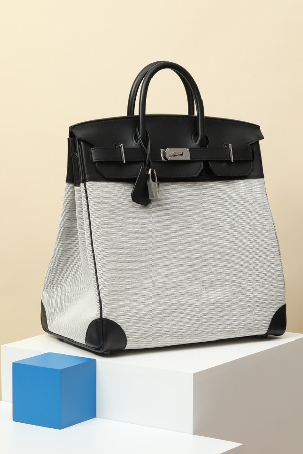 Hermès Haut à Courroies 40 HAC Canvas & Swift Leather Black