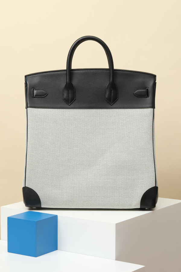 Hermès Haut à Courroies 40 HAC Canvas & Swift Leather Black