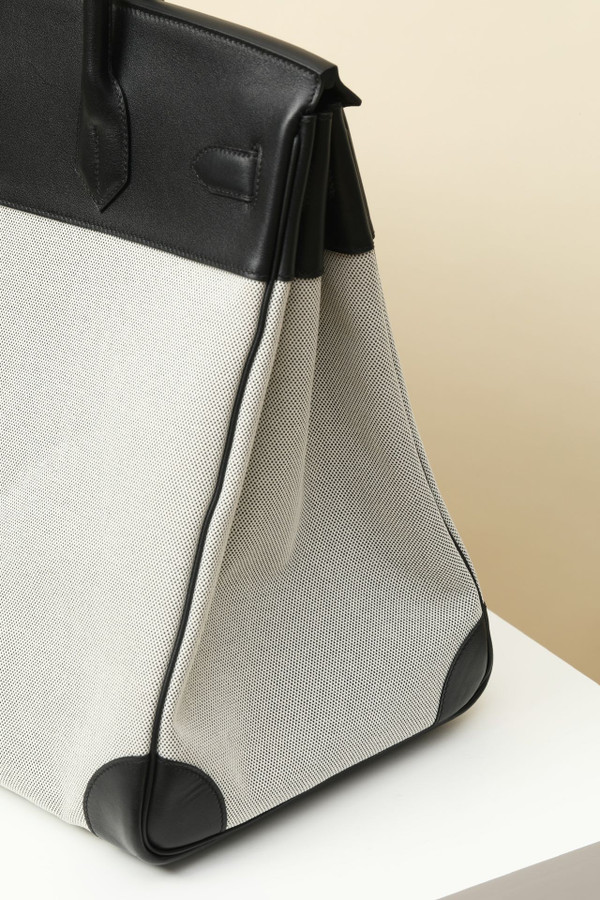 Hermès Haut à Courroies 40 HAC Canvas & Swift Leather Black