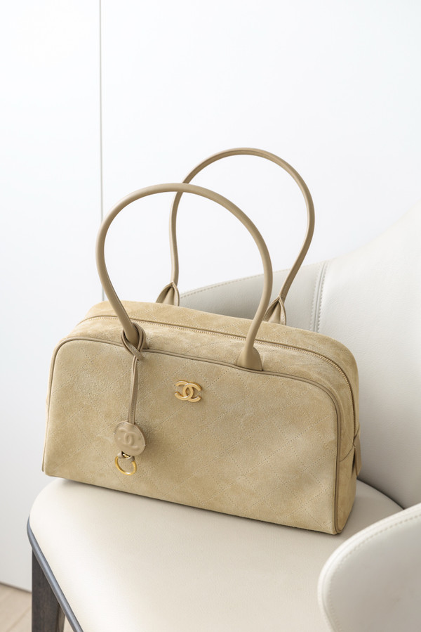Chanel 26S Bowling Bag Yellow Suede