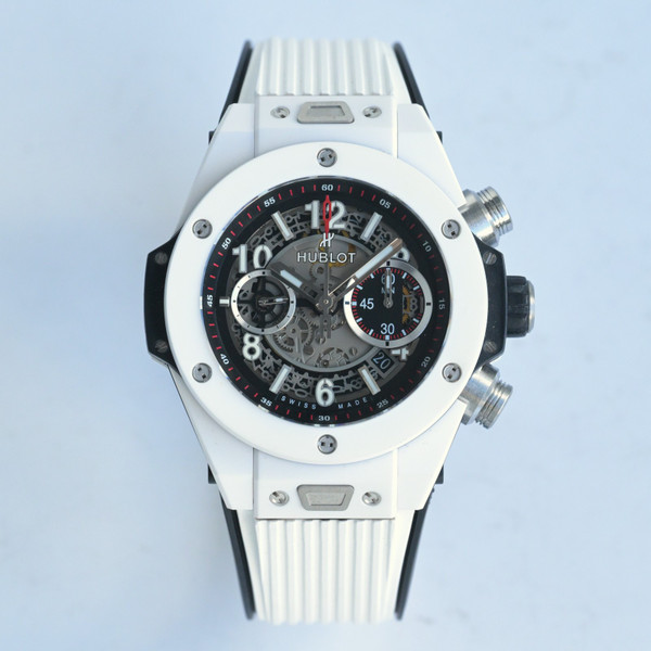 Hublot Big Bang 411.NM.1170.RX White Ceramic Chronograph Watch 45.5mm