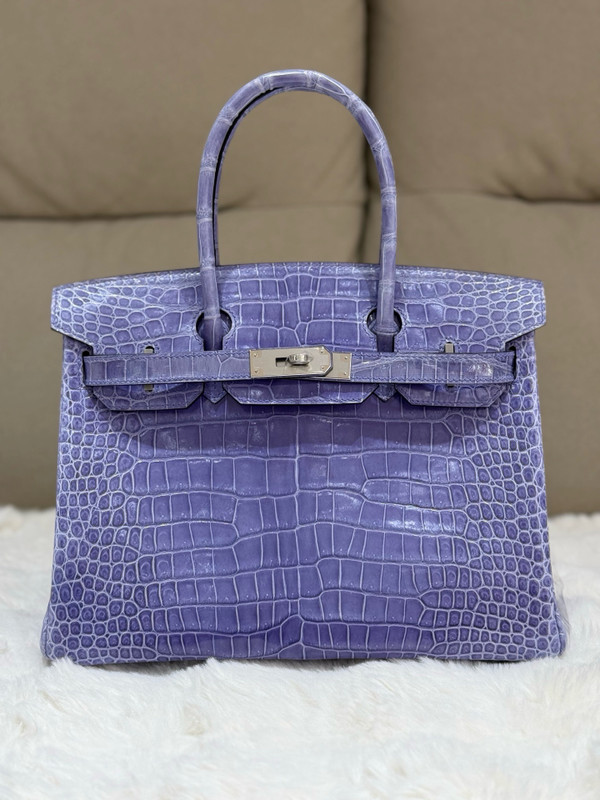 Hermès Birkin 30 Shiny Sheherazade Crocodile Palladium Hardware