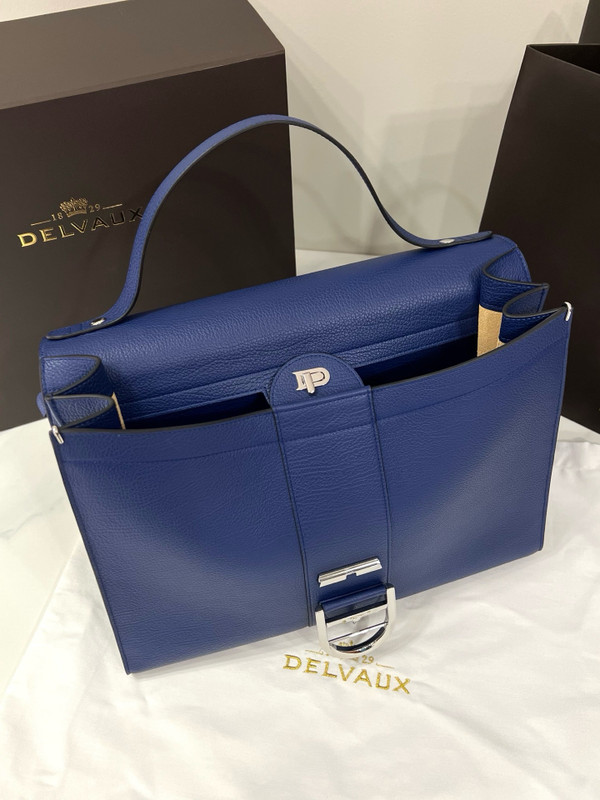 Delvaux Brillant Tempo Large Royal Blue Allure Calf, Palladium Hardware
