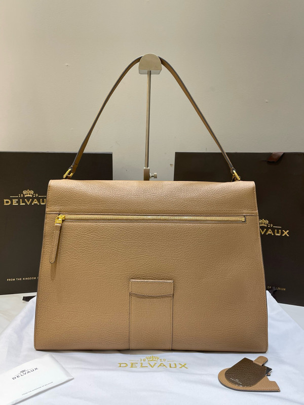 Delvaux Brillant Tempo Large Sand Allure Calf, Gold Hardware