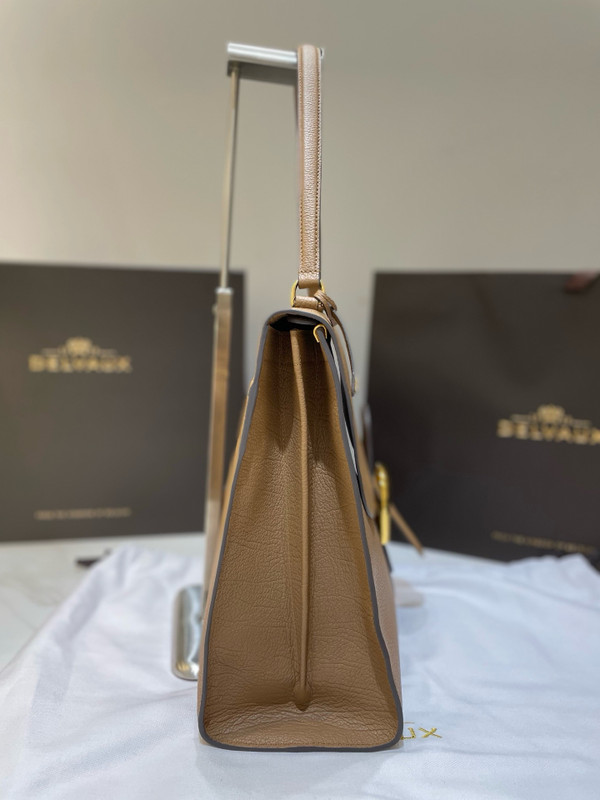 Delvaux Brillant Tempo Large Sand Allure Calf, Gold Hardware
