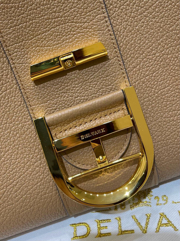 Delvaux Brillant Tempo Large Sand Allure Calf, Gold Hardware