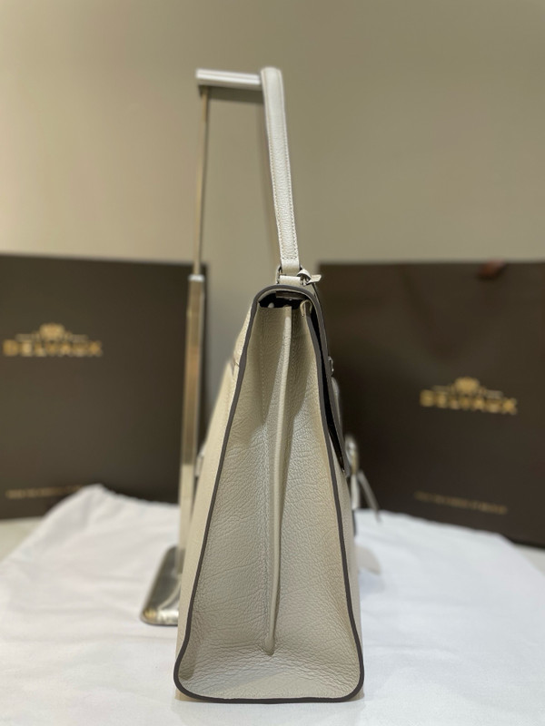 Delvaux Brillant Tempo Large Sand Allure Calf, Gold Hardware