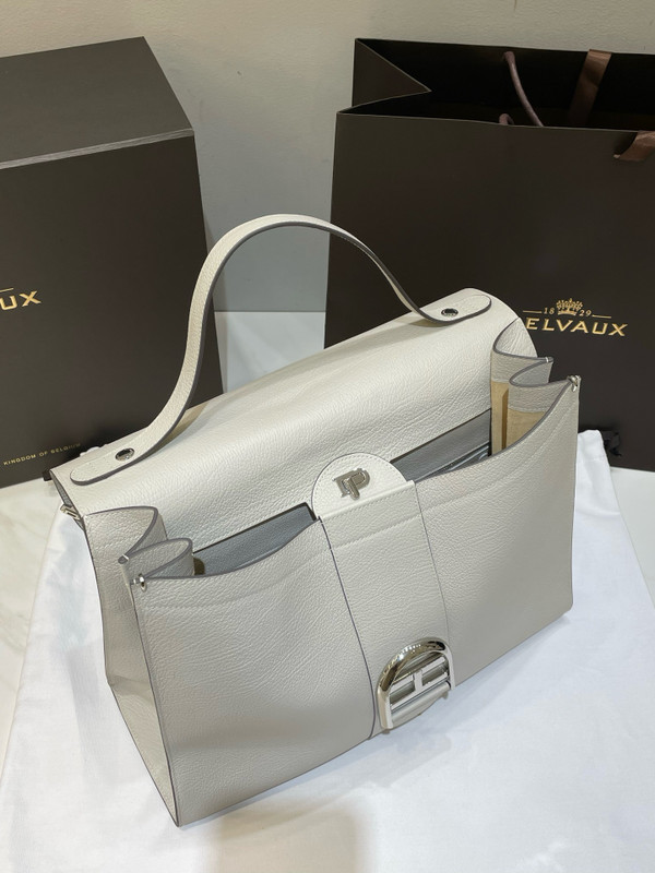 Delvaux Brillant Tempo Large Sand Allure Calf, Gold Hardware