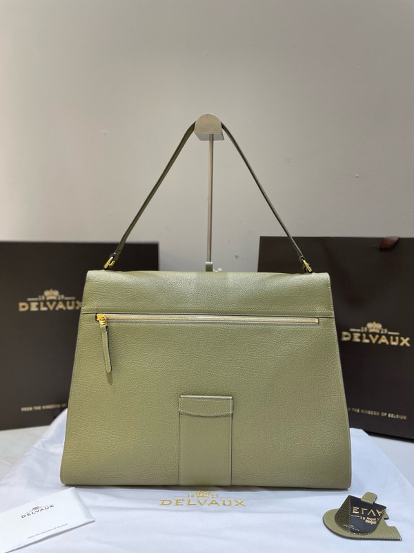 Delvaux Brillant Tempo Large Sage Green Allure Calf, Gold Hardware