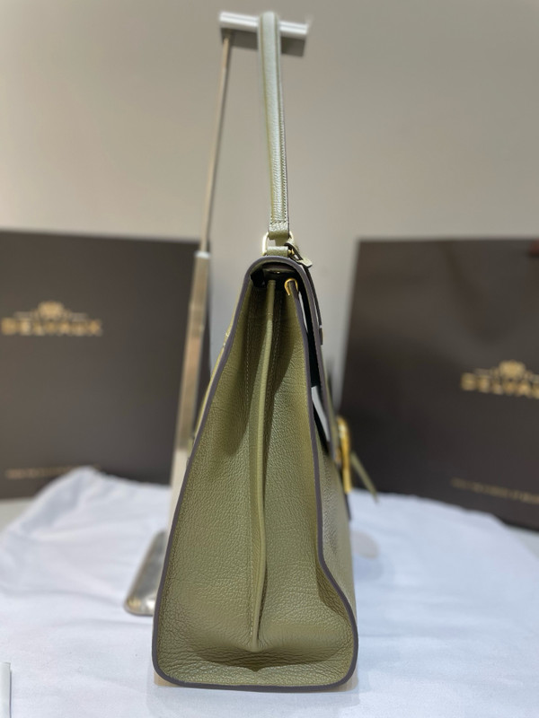 Delvaux Brillant Tempo Large Sage Green Allure Calf, Gold Hardware