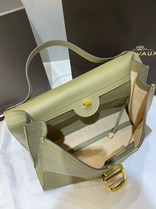 Delvaux Brillant Tempo Large Sage Green Allure Calf, Gold Hardware