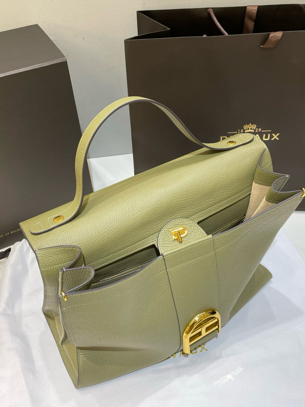Delvaux Brillant Tempo Large Sage Green Allure Calf, Gold Hardware