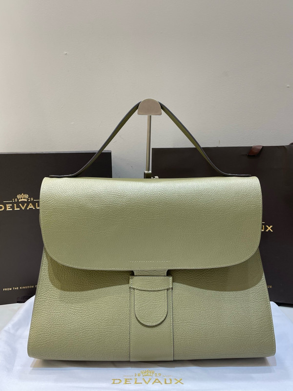 Delvaux Brillant Tempo Large Sage Green Allure Calf, Gold Hardware