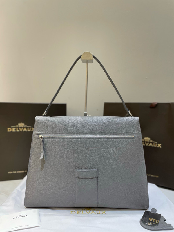 Delvaux Brillant Tempo Large Pearl Grey Allure Calf, Palladium Hardware