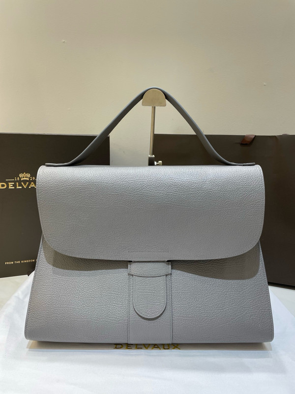 Delvaux Brillant Tempo Large Pearl Grey Allure Calf, Palladium Hardware