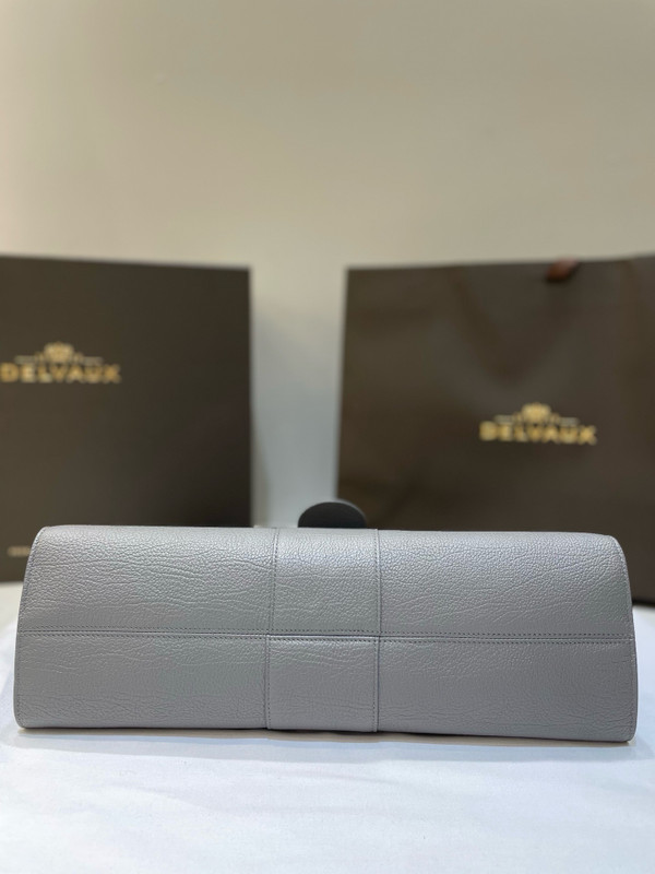 Delvaux Brillant Tempo Large Pearl Grey Allure Calf, Palladium Hardware