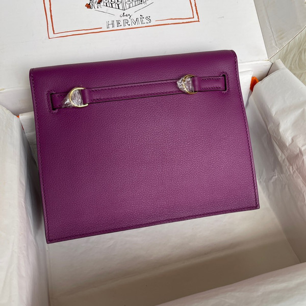 Kelly Dance Anemone Purple Evercolor Leather Gold  Hardware