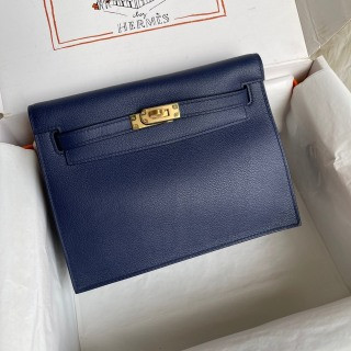 Kelly Dance Navy Blue Evercolor Leather Gold & Silver Hardware