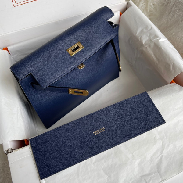 Kelly Dance Navy Blue Evercolor Leather Gold & Silver Hardware