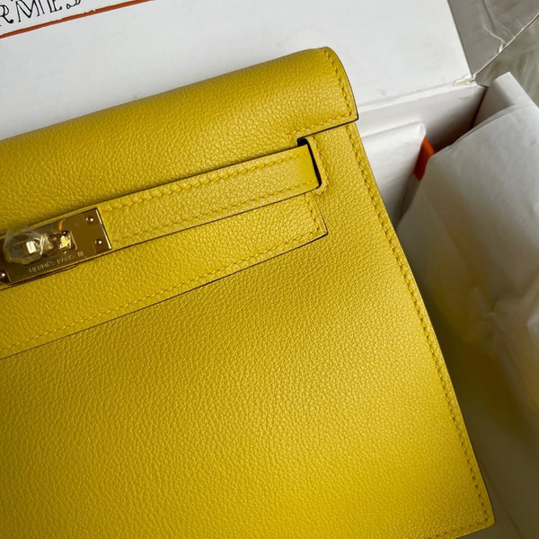 Kelly Dance Lemon Yellow Evercolor Leather Gold & Silver Hardware