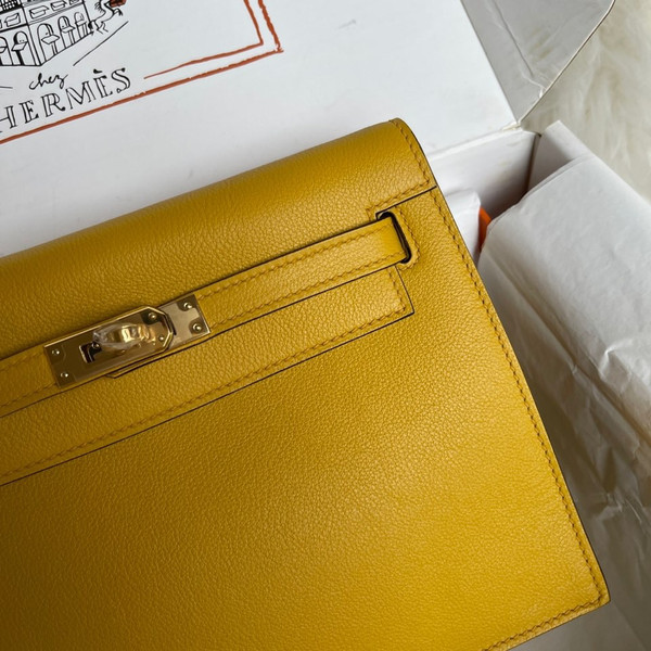 Hermes Kelly Dance Evercolor Leather Gold  Hardware