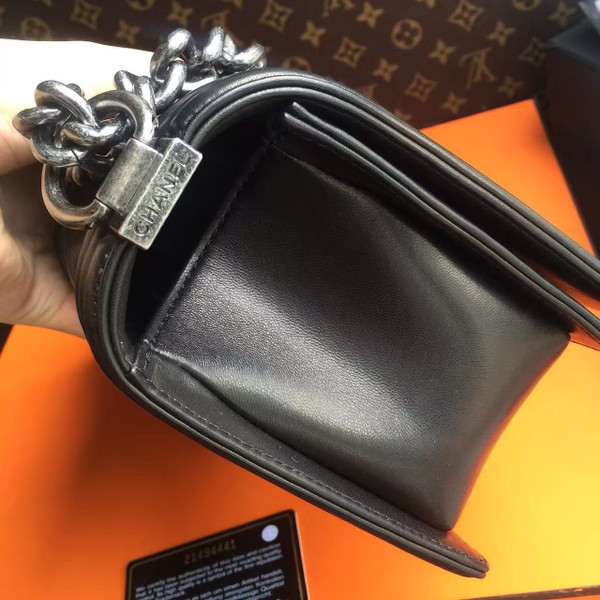 CHANEL Quilted Boy Flap Bag Lambskin with Silver Hardware