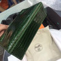 Hermes Cyprus SF067 Mini Kelly Pochette Gator Shine with Gold Hardware