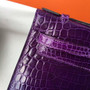 Hermes Violet Mini Kelly Pochette Gator Shine with Palladium Hardware