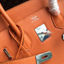 Hermes Orange Birkin Bag 30cm Togo Leather Palladium Hardware