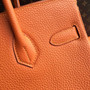 Hermes Orange Birkin Bag 30cm Togo Leather Palladium Hardware