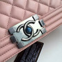 CHANEL Sakura Pink Quilted Lambskin Medium LE BOY Bag with Silver HW