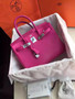 Hermes Fuchsia Birkin 25cm Epsom Palladium Hardware Hermes Fuchsia Birkin 25cm Epsom Palladium Hardware