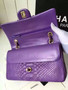 CHANEL Classic Flap Bag PYTHON Purple with charms CHANEL Classic Flap Bag PYTHON Purple with charms