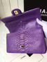 CHANEL Classic Flap Bag PYTHON Purple with charms CHANEL Classic Flap Bag PYTHON Purple with charms
