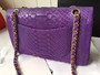 CHANEL Classic Flap Bag PYTHON Purple with charms CHANEL Classic Flap Bag PYTHON Purple with charms