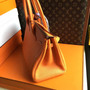 Hermes Orange Birkin Bag 25cm Palladium Hardware  Hermes Orange Birkin Bag 25cm Palladium Hardware