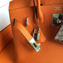 Hermes Orange Birkin Bag 25cm Palladium Hardware  Hermes Orange Birkin Bag 25cm Palladium Hardware