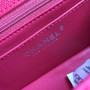CHANEL Chevron Fuchsia Pink Flap Bag with silver hardware