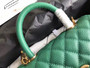 Chanel Green Flap Bag with top handle A92991