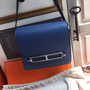 Hermes R2 Blue Agate Evercolor Calfskin Mini Roulis Bag(New Color)