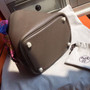 Hermes  18 Etoupe Picotin Lock GM Togo Leather Bag