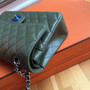 Chanel Khaki GreenCaviar Leather Classic Flap Bag  