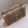  Chanel Metallic Gold Stingray Medium  Boy Bag