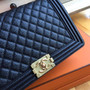 CHANEL Calfskin Black Large 28cm Boy Bag with Gold Hardware