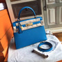Hermes B3 Bleu Zanzibar Kelly 28 cm Epsom Palladium Hardware