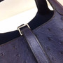 Hermes Navy Picotin Lock 18 Ostrich Leather Bag